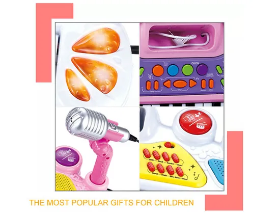 Wholesale Toy Piano Educational Electronic Music Keyboard Instrument Musical Keyboard with Light