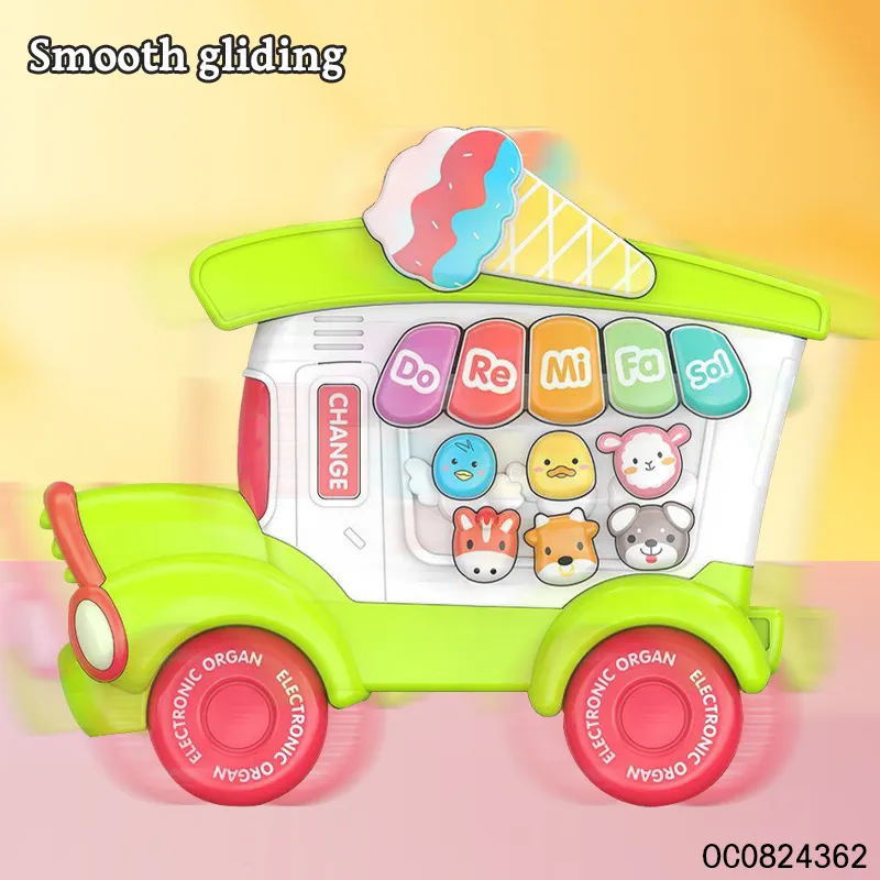 Wholesale Montessori Cartoon Ice Cream Keyboards Music Electronic Piano Baby Musical Instruments Toys