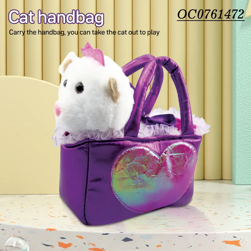 Wholesale Children High Quality Baby Cute Soft Handbag Cat Stuffed Animal Plush Toy for Kids