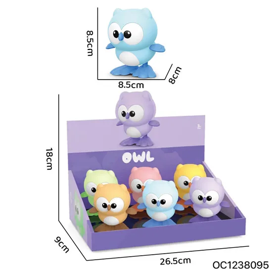 Wholesale Crawling Baby Cheap Small Toys Plastic Wind up Owl Animals Bird Toy