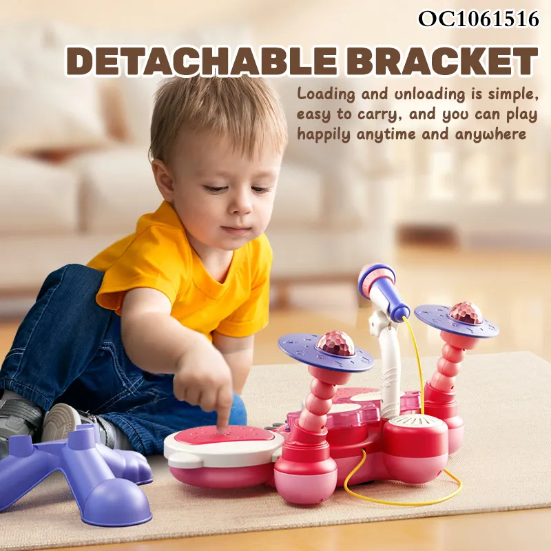 Wholesale Educational Happy Electronic Piano Keyboard Cheap Musical Instruments Toy Drum for Kids with Light