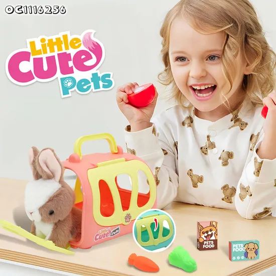 Wholesale Custom Cute Baby Stuffed Animal Rabbit Pretend Play Pet Plush Toy