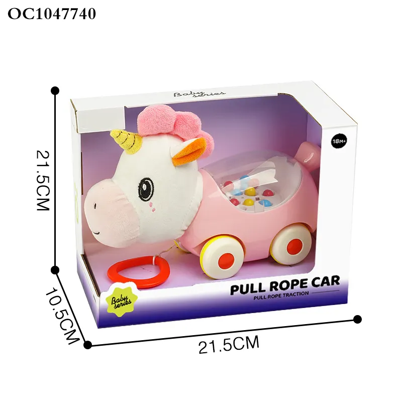 Wholesale Educational Learn to Walk Rope Pull Car Custom Horse Stuffed Animal Soft Horse Plush Toys