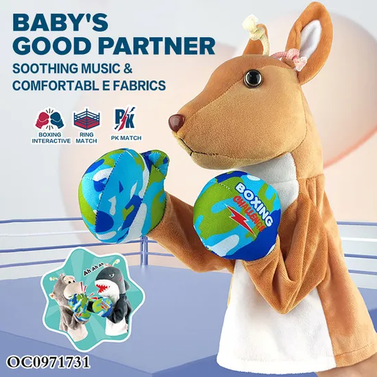 Wholesale Stuffed 2 Players Battle Game Toys Plush Kangaroo Puppets Hand Custom Toy for Kids