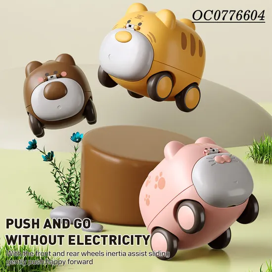 Wholesale 2PCS Cute Animal Friction Construction Plastic Mini Car Toy Set