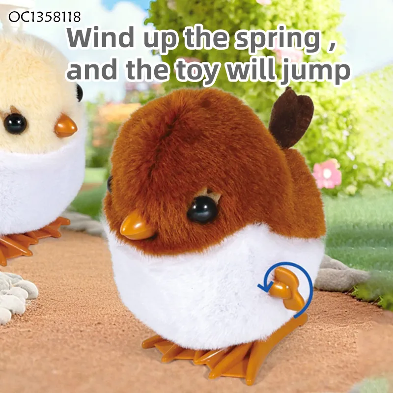 Wholesale First Selling Plastic Plush Animal Bulk Jumping Wind up Chicken Cheap Toy