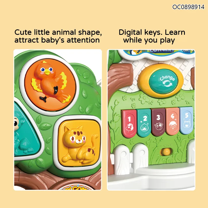 Wholesale Musical Instruments Educational Light-up Sensory Cartoon Rainbow Keyboard Toy