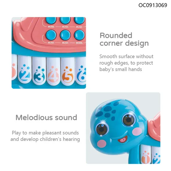 Wholesale Interactive Cartoon Electronic Musical Instruments Cartoon Light-up Keyboard Toy with Music