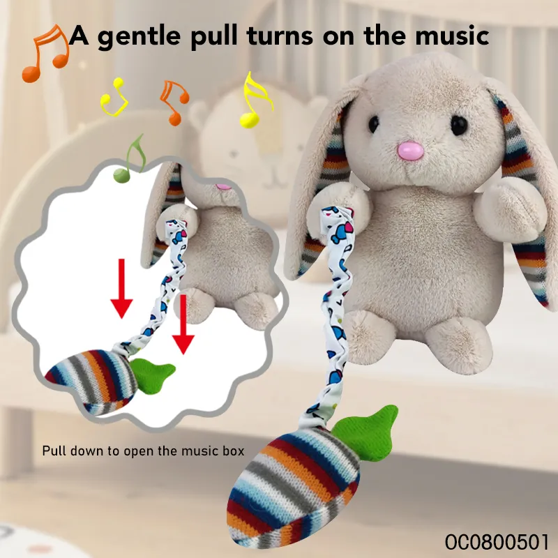 Wholesale Sensory Toy Animals Cute Bunny Custom Plush Long Ear Rabbit Stuffed Doll