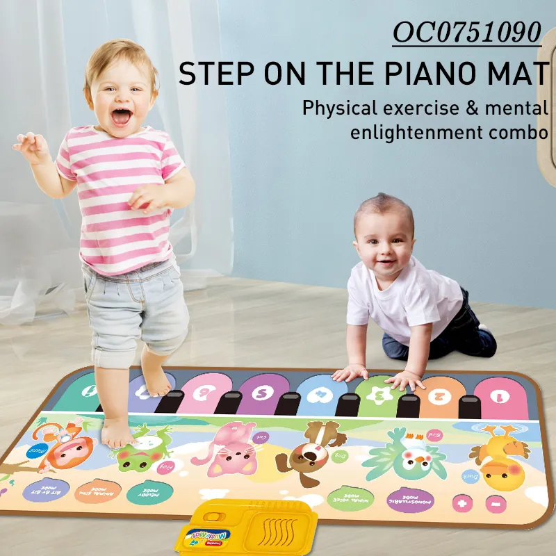 Wholesale Interactive Educational Soft Play Piano Animals Musical Light-up Rainbow Keyboard Toy