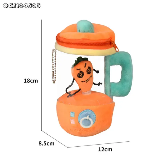 Wholesale Stuffed Custom Kids Kitchen Set Pretend Play Stuffed Plush Carrot Juicer Pull Line Spinning Toys