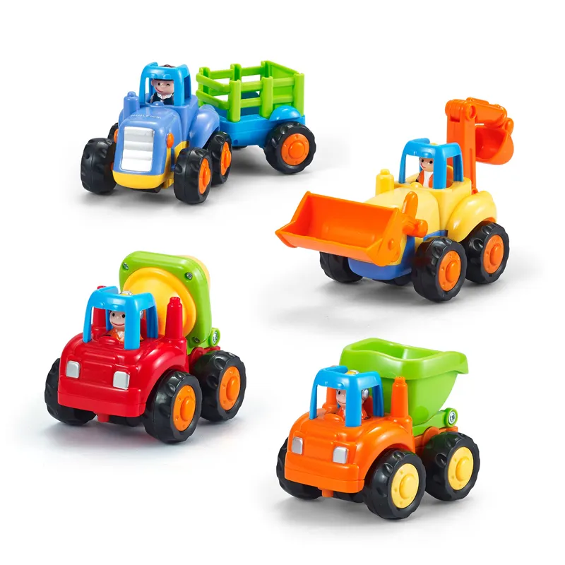Wholesale Children Friction Car Construction Vehicle Truck Montessory Plastic Model Cars Toy