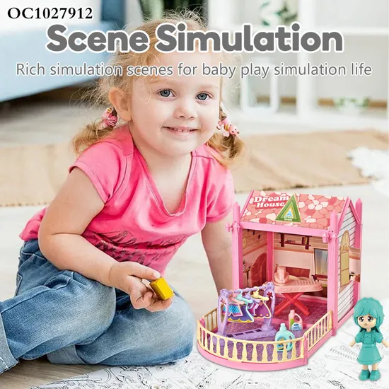 Wholesale Miniature DIY Creative Plastic Castle Building Blocks Mini Doll House Miniatures Furniture