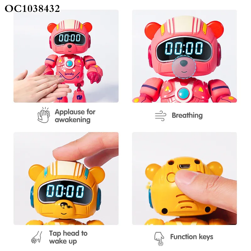 Wholesale Smart Alarm Clock Educational Interactive Intelligent Robot with Light Sound and Touch Sensing