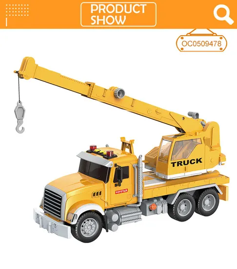 Wholesale Children Friction Truck Crane Construction Mini Car Toys Model for Kids with Light Sound