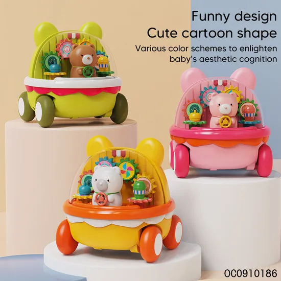 Wholesale Friction Funny Cartoon Construction Mini Car Small Plastic Toy Set for Child