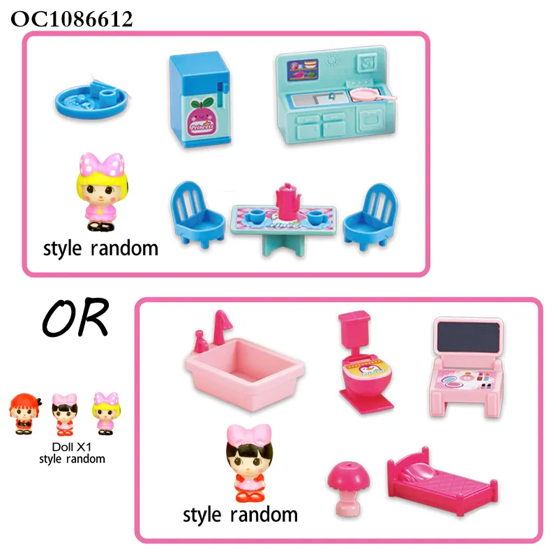 Wholesale Portable Preschool DIY Miniature Children Small Plastic Toys Fold up Mini Doll House