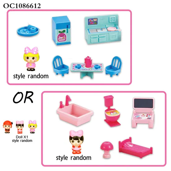 Wholesale Portable Preschool DIY Miniature Children Small Plastic Toys Fold up Mini Doll House