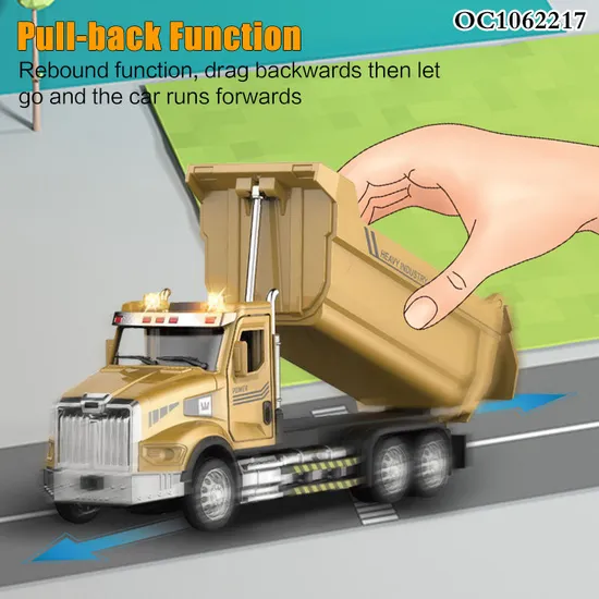 Wholesale Diecast Lighted up Montesorri Construction Metal Truck Die Cast Toy for Kid