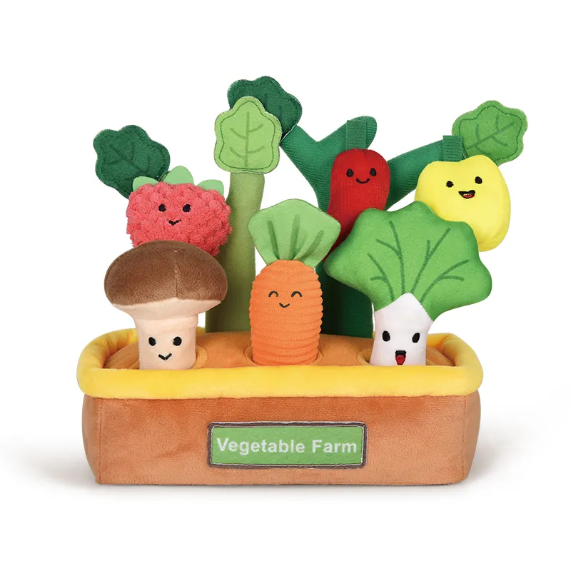 Wholesale Stuffed Baby Early Educational Soft Baby Soft Plush Vegetable and Fruit Sensory Toys