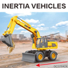 Wholesale 1: 14 Scale Mini Kids Plastic Toy Car Construction Friction Truck Model with Light and Sound