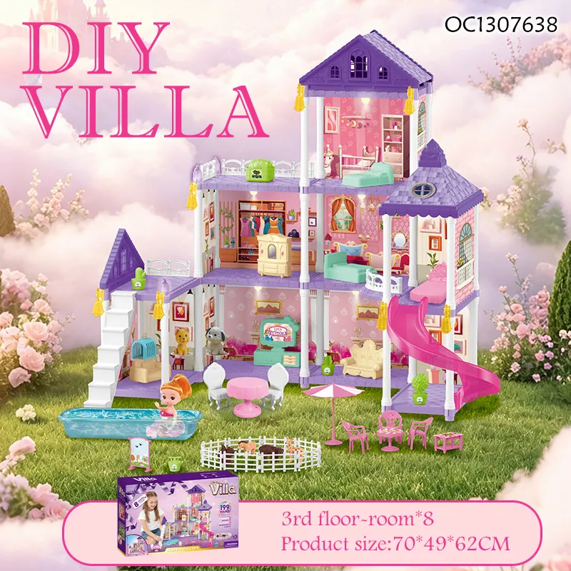 Wholesale Miniature Preschool Games DIY Craft Doll Houses Furniture for Girls