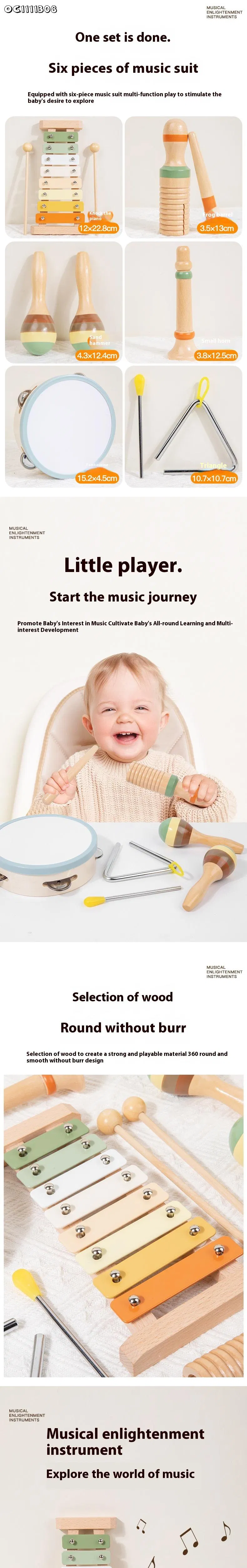 Wholesale Happy Plastic Music Instrument Set Toy Kids Educational Hand Drum