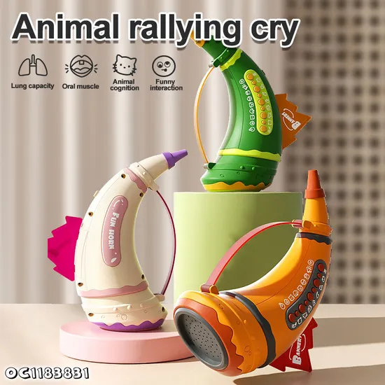 Wholesale Sensory Trumpet Small Plastic Musical Instruments Learning Toys Electric Horn with Sound for Kids