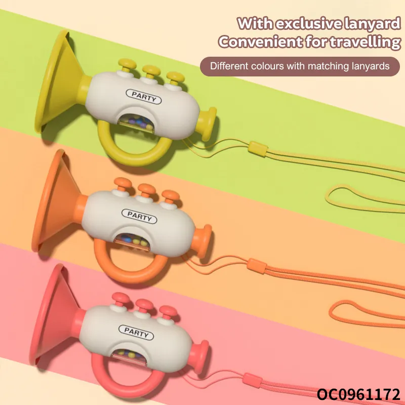 Wholesale Educational Montessori Sensory Intellectual Toy Musical Instruments Plastic Trumpet