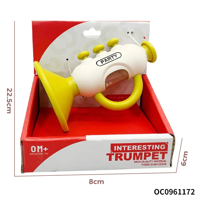 Wholesale Educational Montessori Sensory Intellectual Toy Musical Instruments Plastic Trumpet