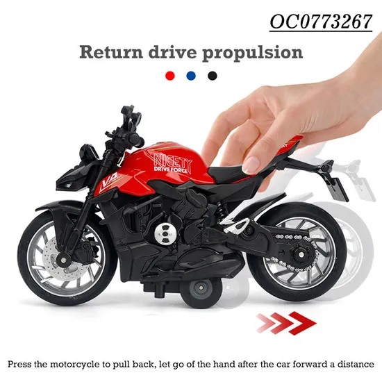 Wholesale Diecast Car 1: 12 Classical Vintage Miniature Metal Die Cast Motorcycle Toys for Kids with Light Music