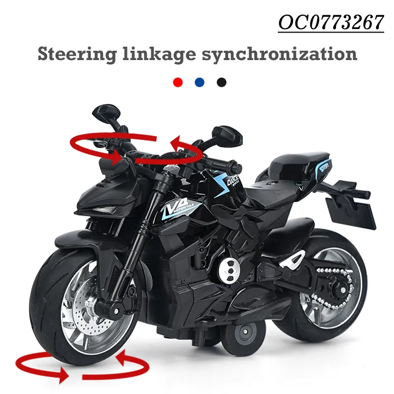 Wholesale Diecast Car 1: 12 Classical Vintage Miniature Metal Die Cast Motorcycle Toys for Kids with Light Music
