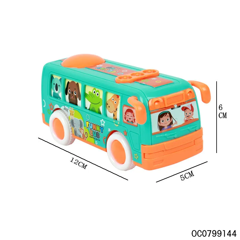 Wholesale Plastic Friction Custom Cartoon Plastic School Bus Model Toys for Kids