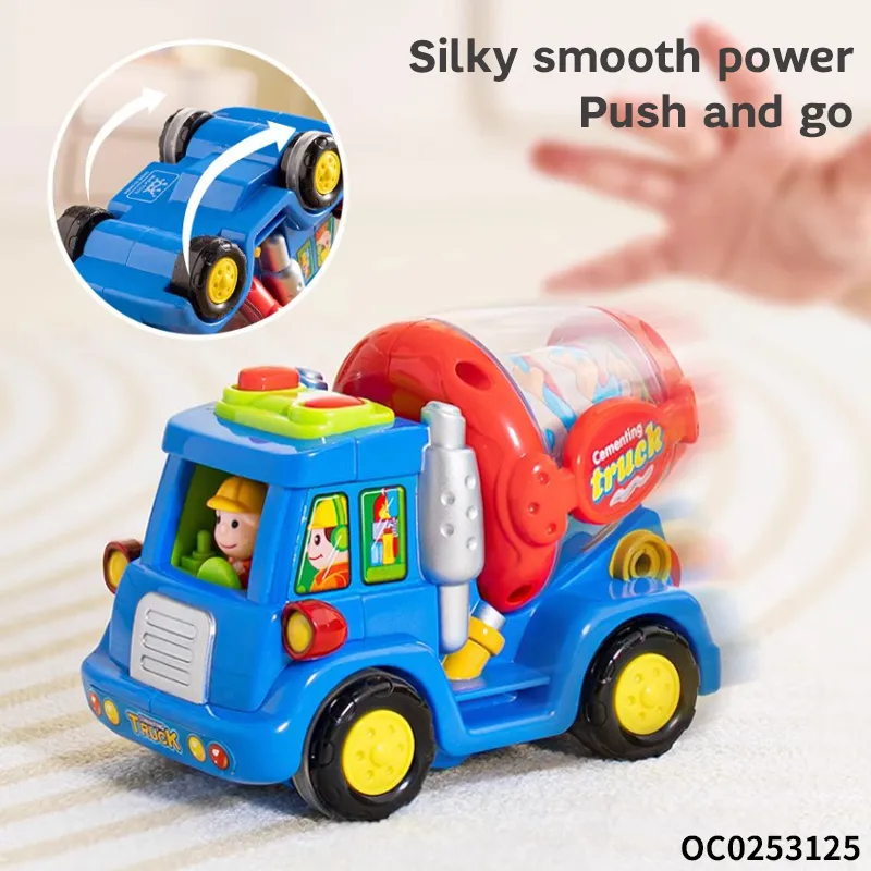 Wholesale Plastic 6PCS Baby Construction Truck Push and Go Car Plastic Model Small Friction Car Toys