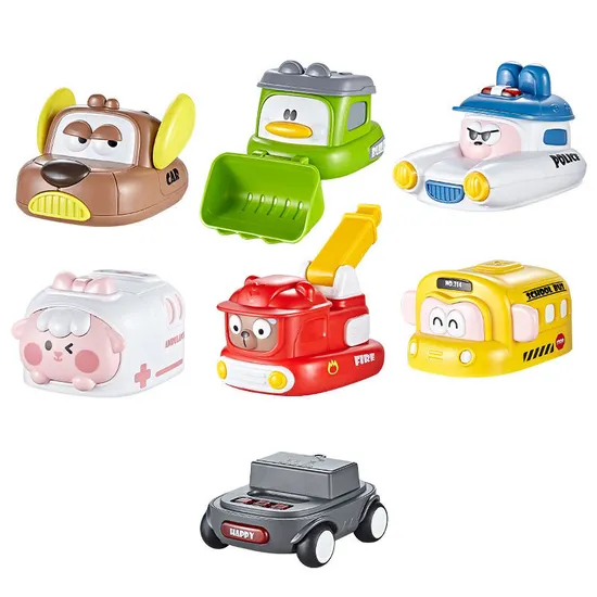 Wholesale Pull Back Cartoon Cars Truck Engineering Vehicle Educational Model