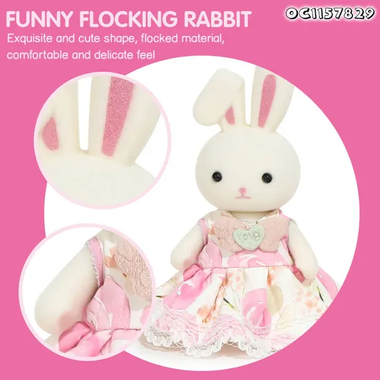 Wholesale Miniature Educational 1/6 Scale Model Plush Rabbit Doll House Miniature Furniture Toys
