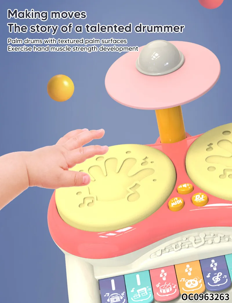 Wholesale Baby Sensory Montessori Educational Musical Instruments Battery Operated Piano Drums Set Toy