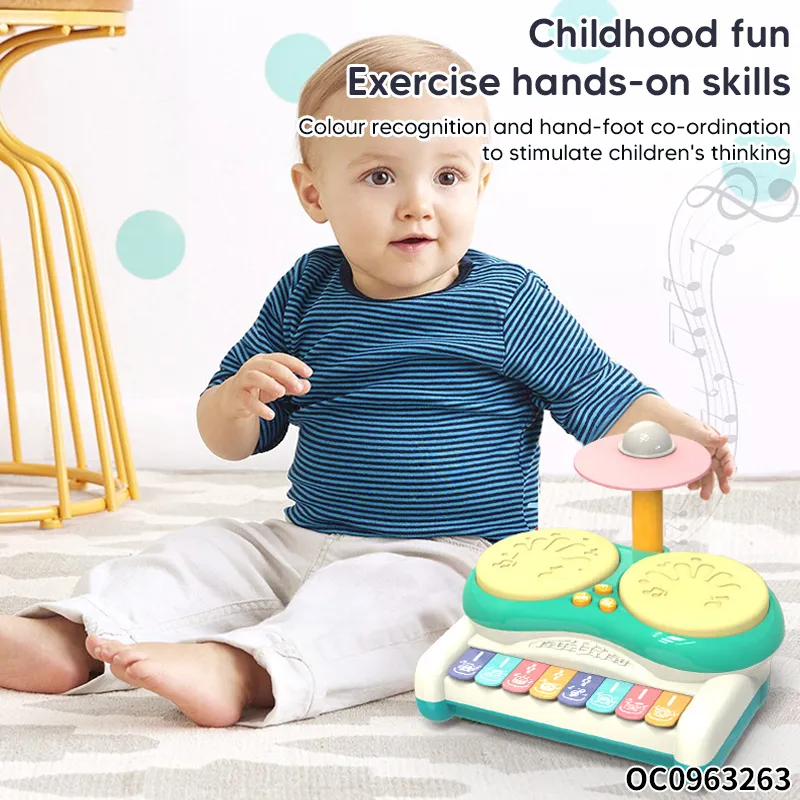Wholesale Baby Sensory Montessori Educational Musical Instruments Battery Operated Piano Drums Set Toy