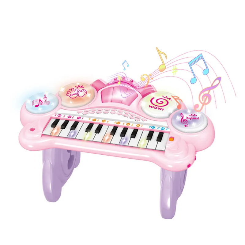 Wholesale Educational Instrumentos Musicales Electronic Plastic Musical Toys 24 Key Keyboard Piano for Kids