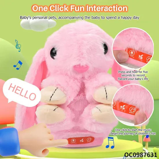Wholesale Plush Dancing and Singing Electronic Talking Custom Long Ear Rabbit Stuffed Baby Plush Toy