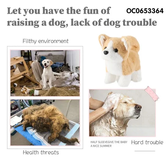 Wholesale Electric Stuffed Pet Friendly Interactive Walking Custom Plush Dog Toy