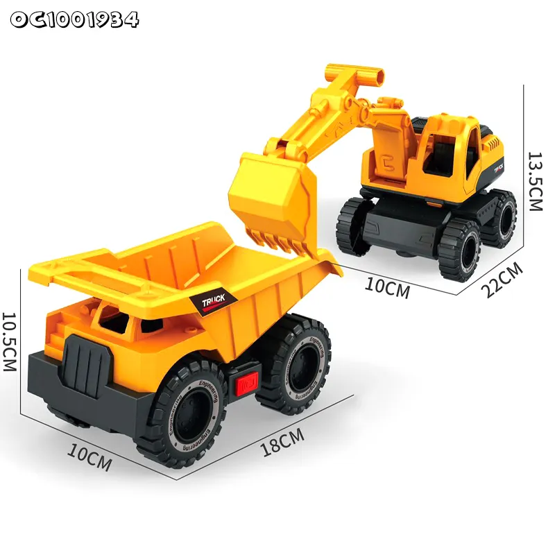 Wholesale 1: 14 Scale Miniature Friction Kids Construction Model Excavator Toy Truck with Light and Sound