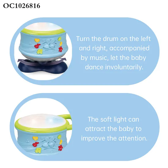 Wholesale Plastic Happy Montessori Hand Bell Electronic Musical Instrument Music Sensory Toys Drums