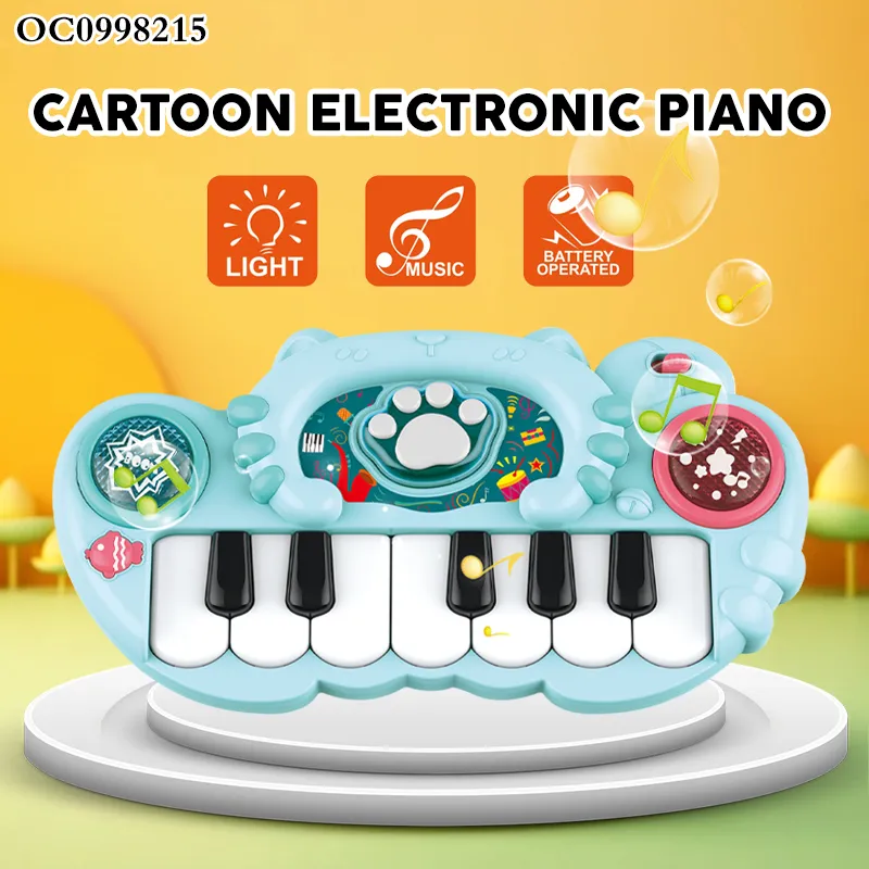 Wholesale Portable Baby Sensory Music Light-up Keyboard Hand Drum Musical Electronic Instruments Piano Toy with Flashing Light