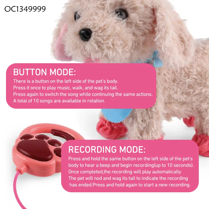 Wholesale Cute Pet Voice Custom Electric Plush Puppy Dog Animal Toy