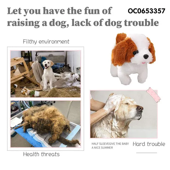 Wholesale Custom Barking Walking Dog Plush Stuffed Lovely Animal Toy for Kids