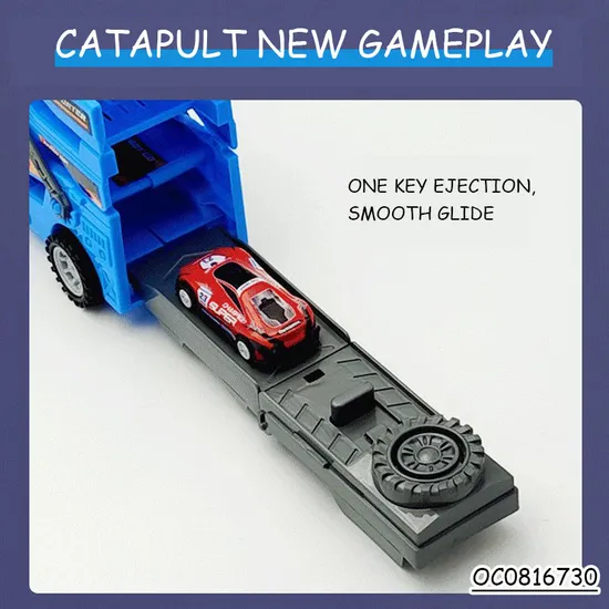 Wholesale Miniature Diecast Metal 6PCS Customized Alloy Cars Track Toy Truck Transport Car for Kids
