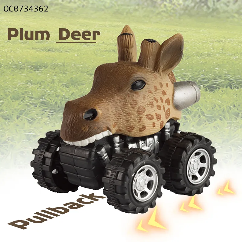 Wholesale Miniature Zebra Elephant Giraffe Lion Plastic Animals Small Pullback Cars Set Toy Car