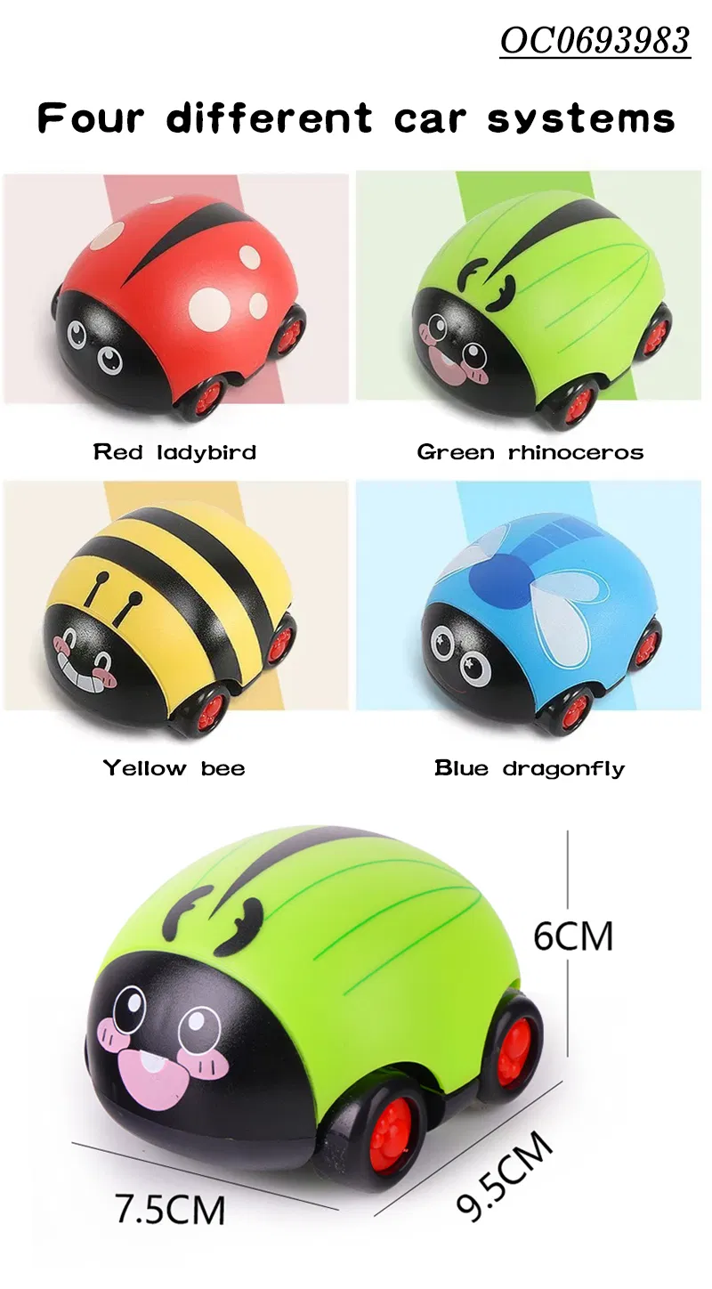 Wholesale 4 Pieces Cartoon Pull Back Cartoon Cute Small Cars Baby Toy Set for Kids