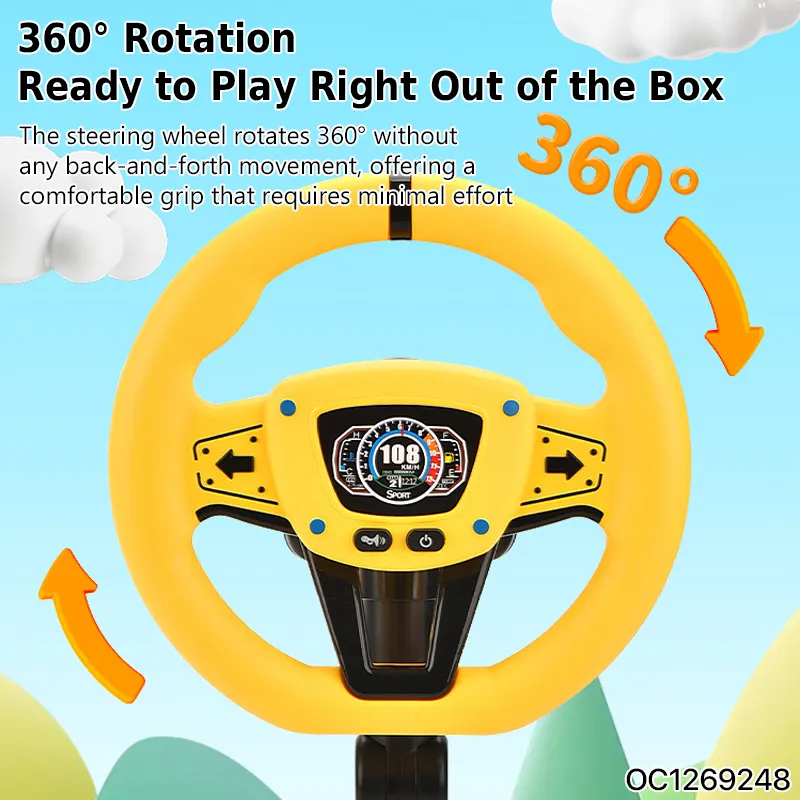 Wholesale Interesting Child Educational Montessori New Pretend Toys Game Car Key Kids Electric Steering Wheel Toy